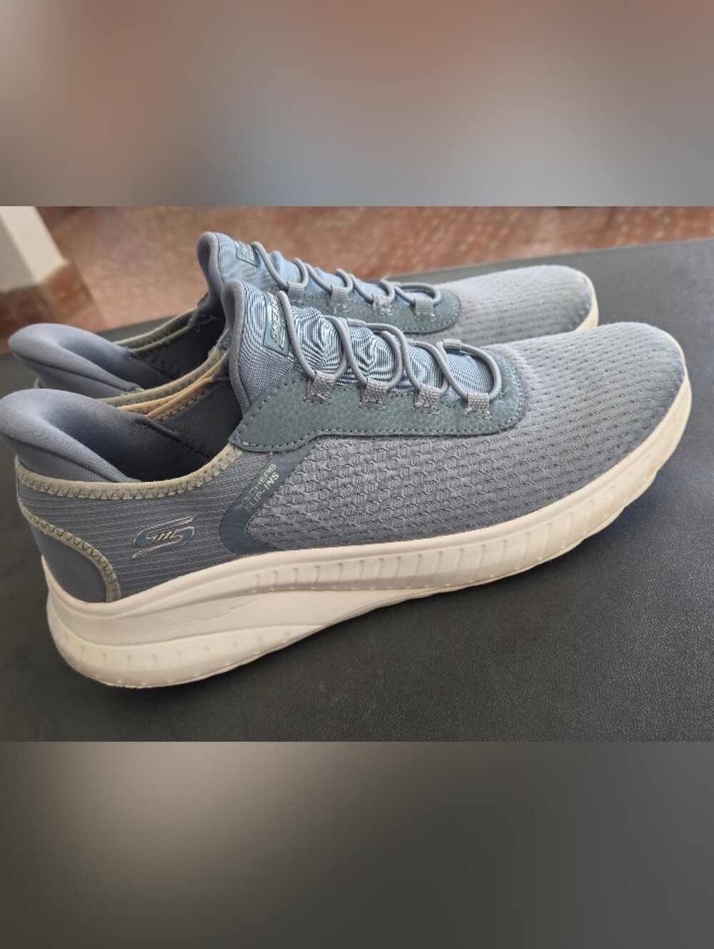 Skechers BOBS Sport Squad Chaos Slip-Ins Blue Gray Sneakers Women 8.5 - Picture 6 of 13